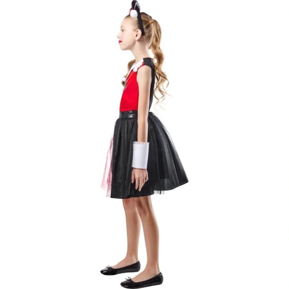 NWT Girls DC Comics HARLEY QUINN Dress Halloween Costume Size Medium 7/8